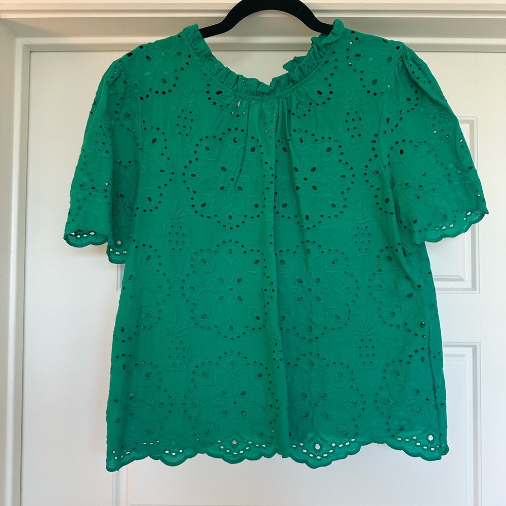 Ellison Teal Eyelet Women's Blouse
